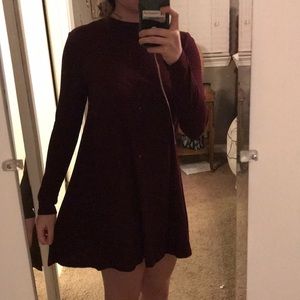 Maroon long sleeved dress